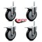 Service Caster 5 Inch Black Polyurethane Swivel 34 Inch Threaded Stem Caster Set with Total Lock Brake SCC-TSTTL20S514-PPUB-BLK-34212-4 - alternate 2